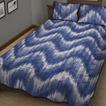 Wavy Shibori Pattern Print Quilt Bed Set