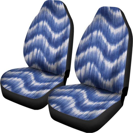 Wavy Shibori Pattern Print Universal Fit Car Seat Covers