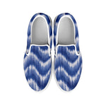 Wavy Shibori Pattern Print White Slip On Shoes