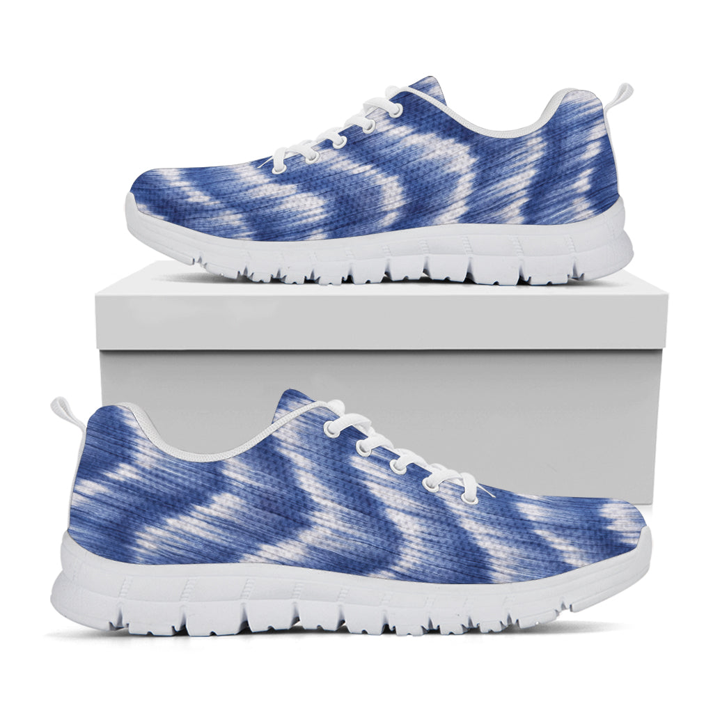 Wavy Shibori Pattern Print White Sneakers