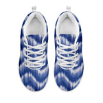 Wavy Shibori Pattern Print White Sneakers