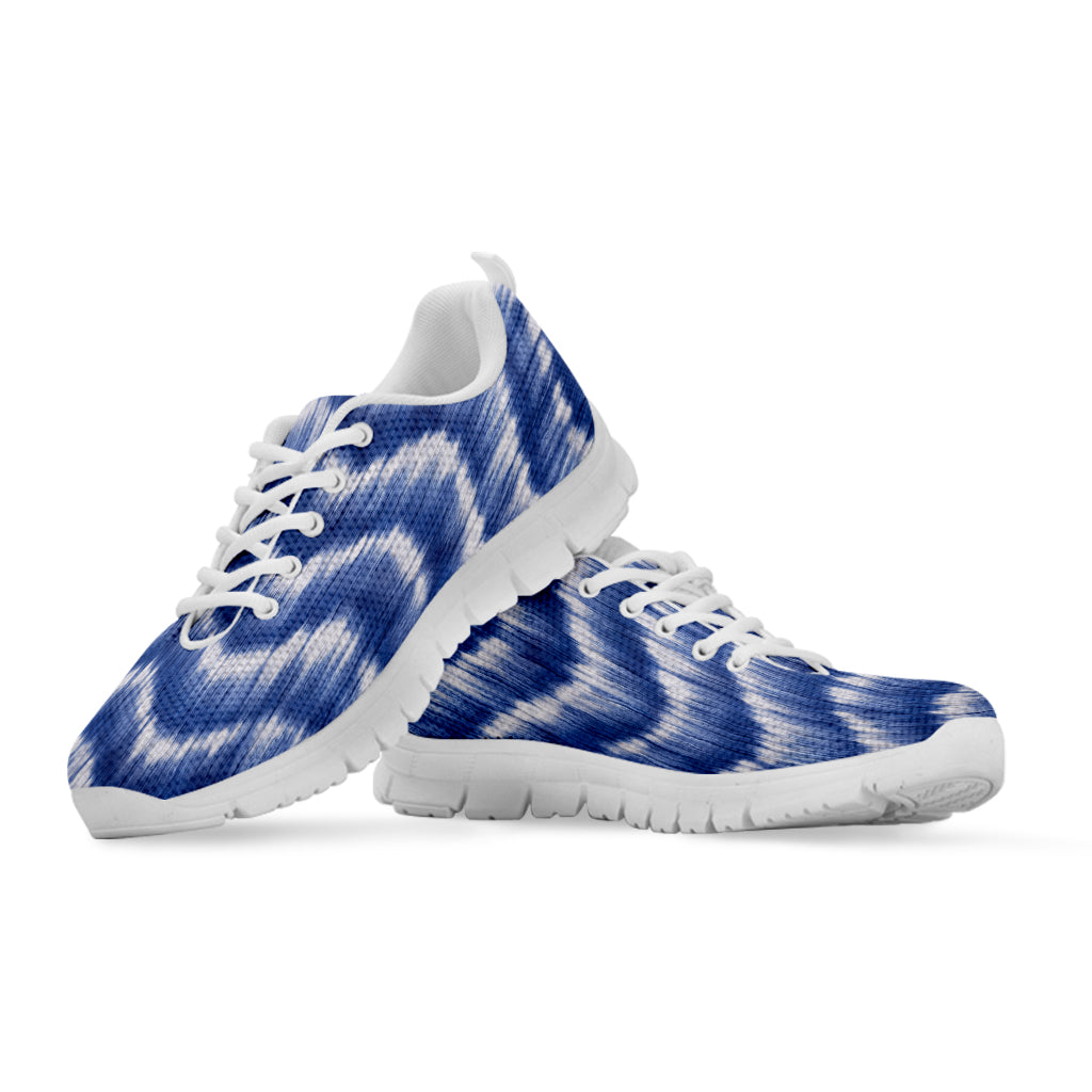 Wavy Shibori Pattern Print White Sneakers