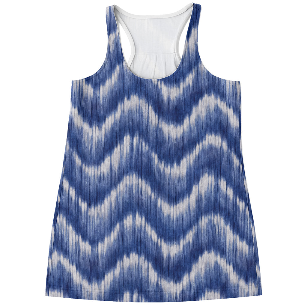 Wavy Shibori Pattern Print Women's Racerback Tank Top