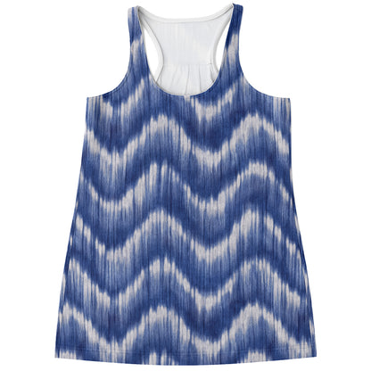 Wavy Shibori Pattern Print Women's Racerback Tank Top