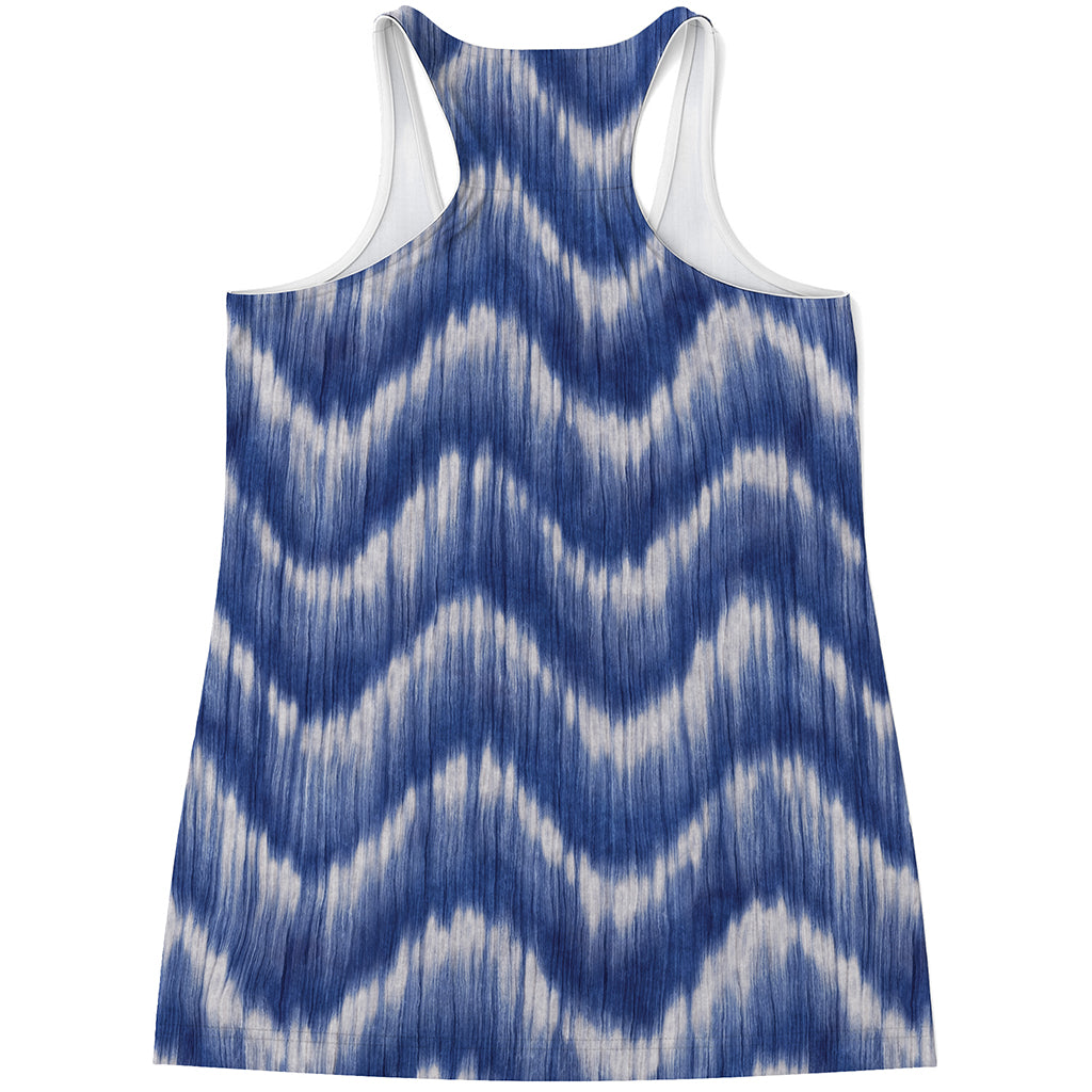 Wavy Shibori Pattern Print Women's Racerback Tank Top