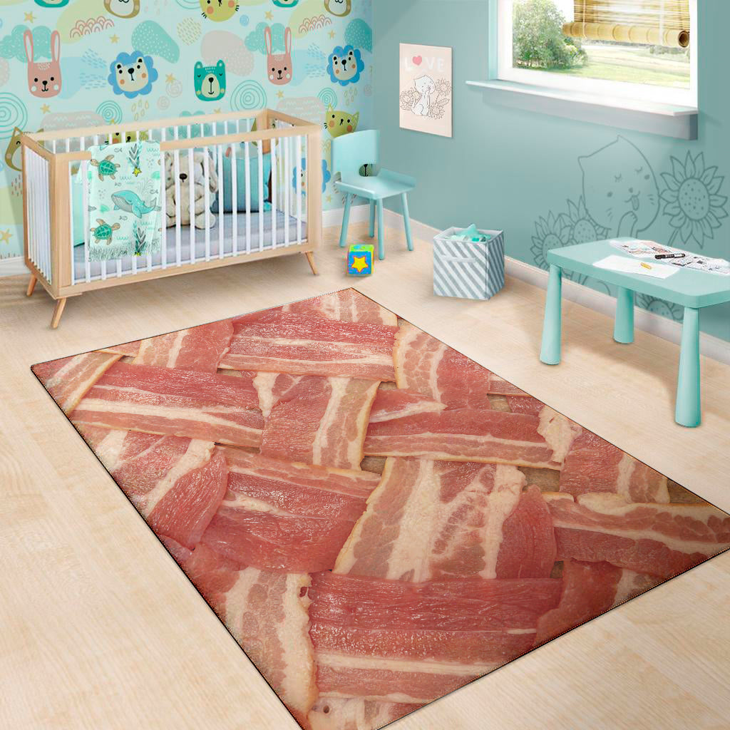 Weaving Bacon Print Area Rug