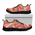 Weaving Bacon Print Black Running Shoes
