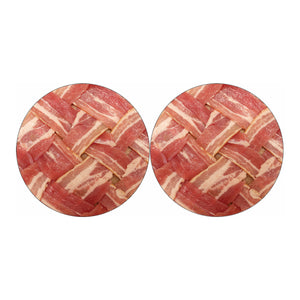 Weaving Bacon Print Car Coasters