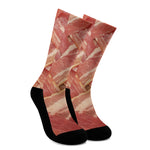 Weaving Bacon Print Crew Socks