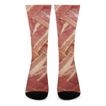 Weaving Bacon Print Crew Socks