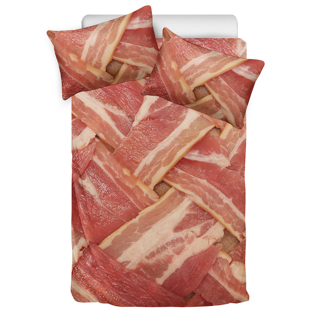 Weaving Bacon Print Duvet Cover Bedding Set