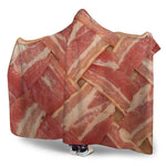 Weaving Bacon Print Hooded Blanket