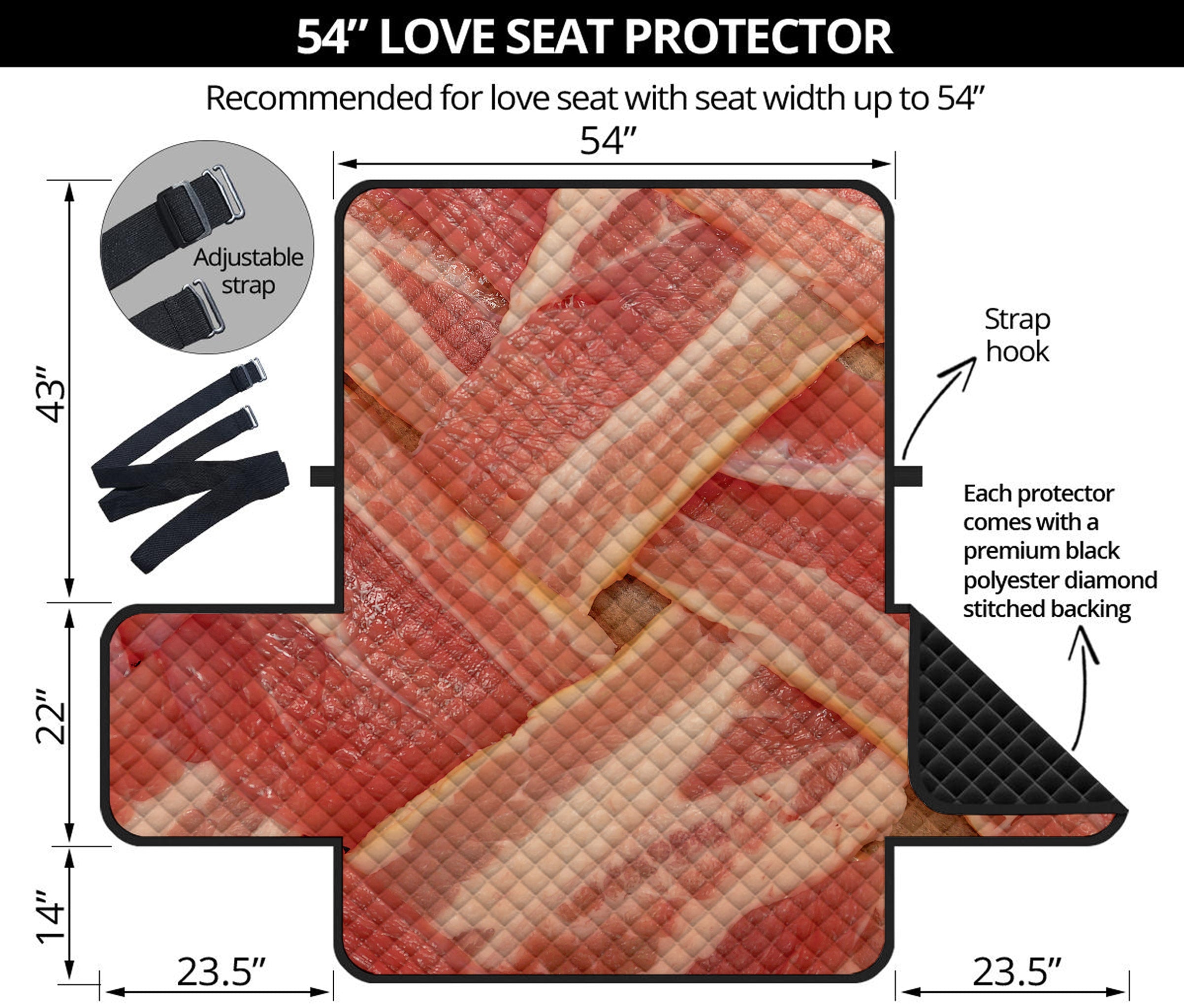 Weaving Bacon Print Loveseat Protector