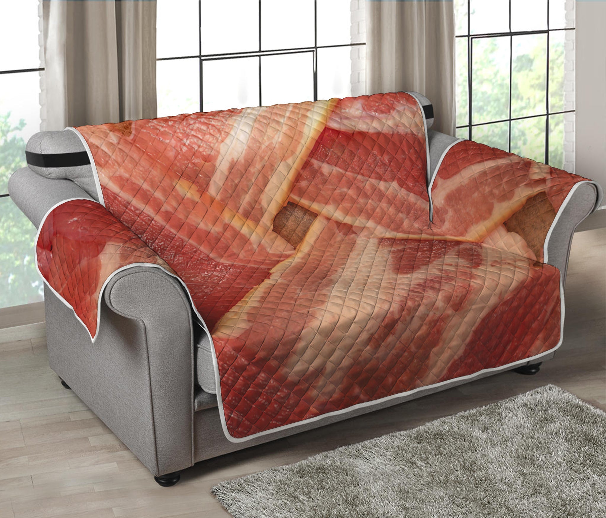 Weaving Bacon Print Loveseat Protector