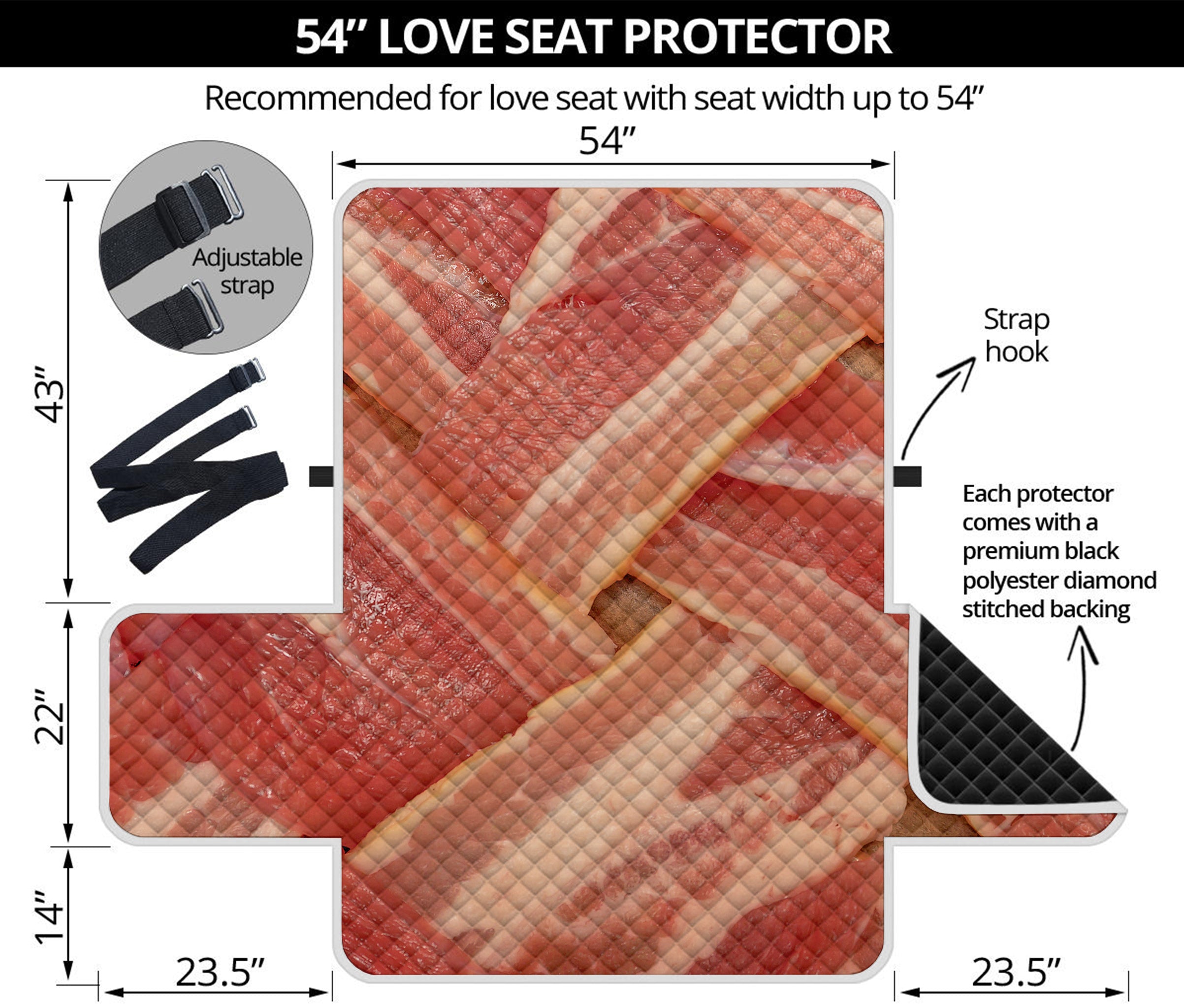 Weaving Bacon Print Loveseat Protector