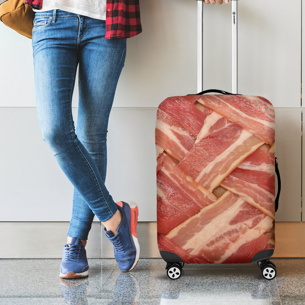 Weaving Bacon Print Luggage Cover