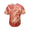 Weaving Bacon Print Men's Baseball Jersey