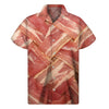 Weaving Bacon Print Men's Short Sleeve Shirt