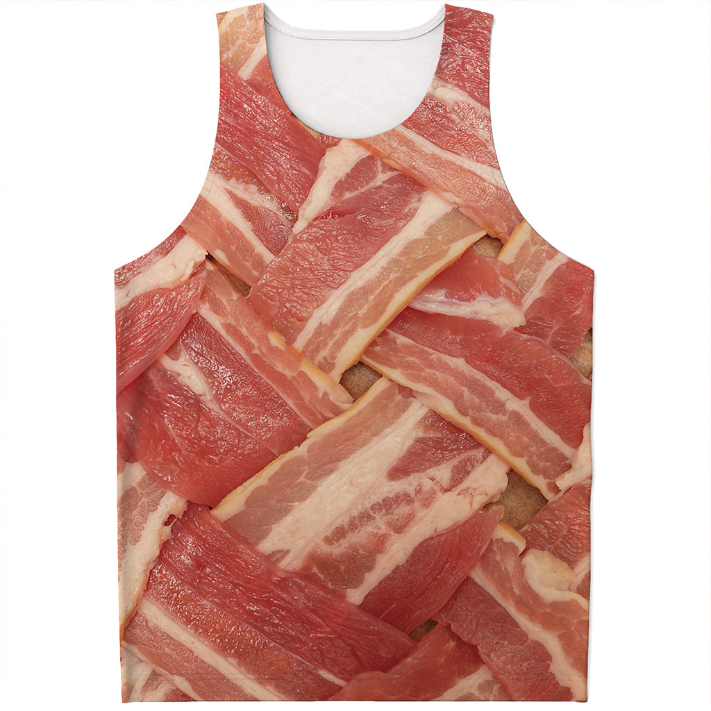 Weaving Bacon Print Men's Tank Top