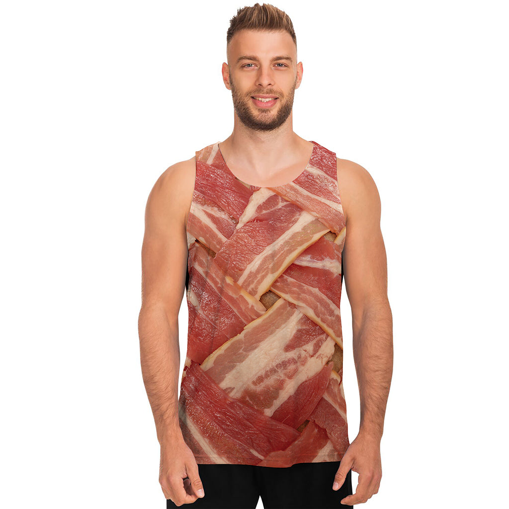 Weaving Bacon Print Men's Tank Top