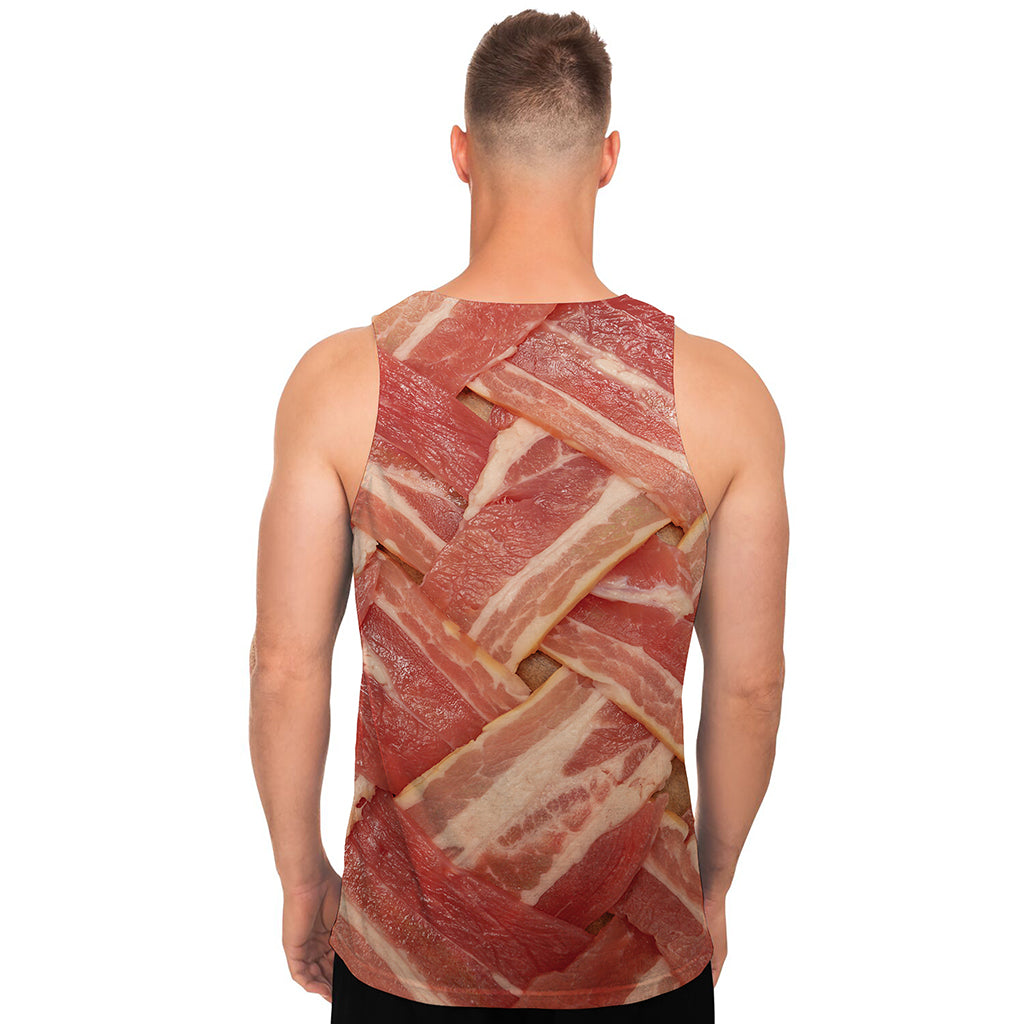 Weaving Bacon Print Men's Tank Top