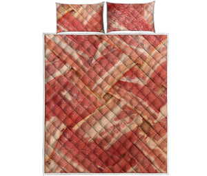 Weaving Bacon Print Quilt Bed Set