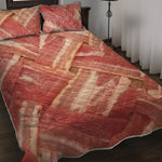 Weaving Bacon Print Quilt Bed Set