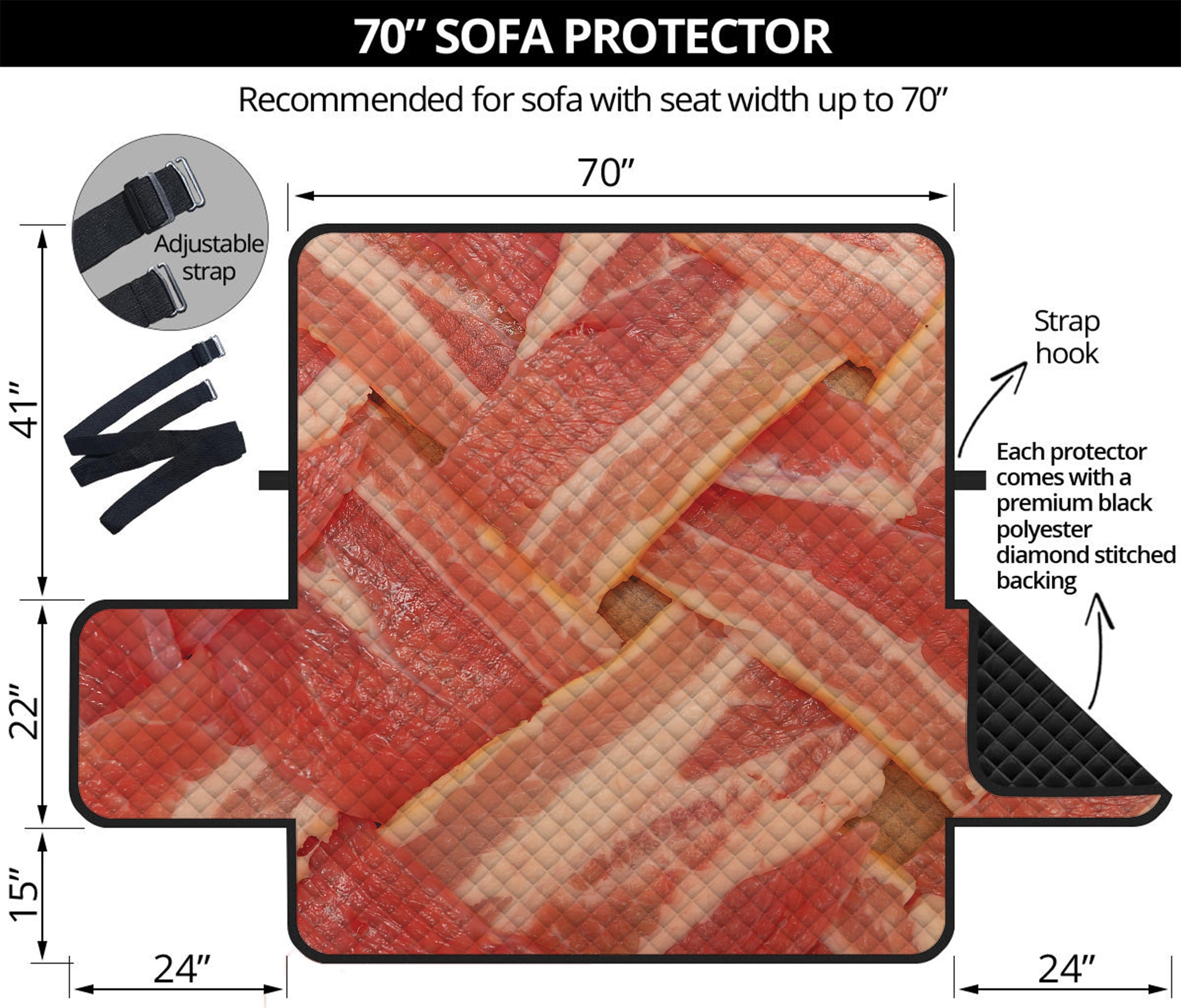 Weaving Bacon Print Sofa Protector