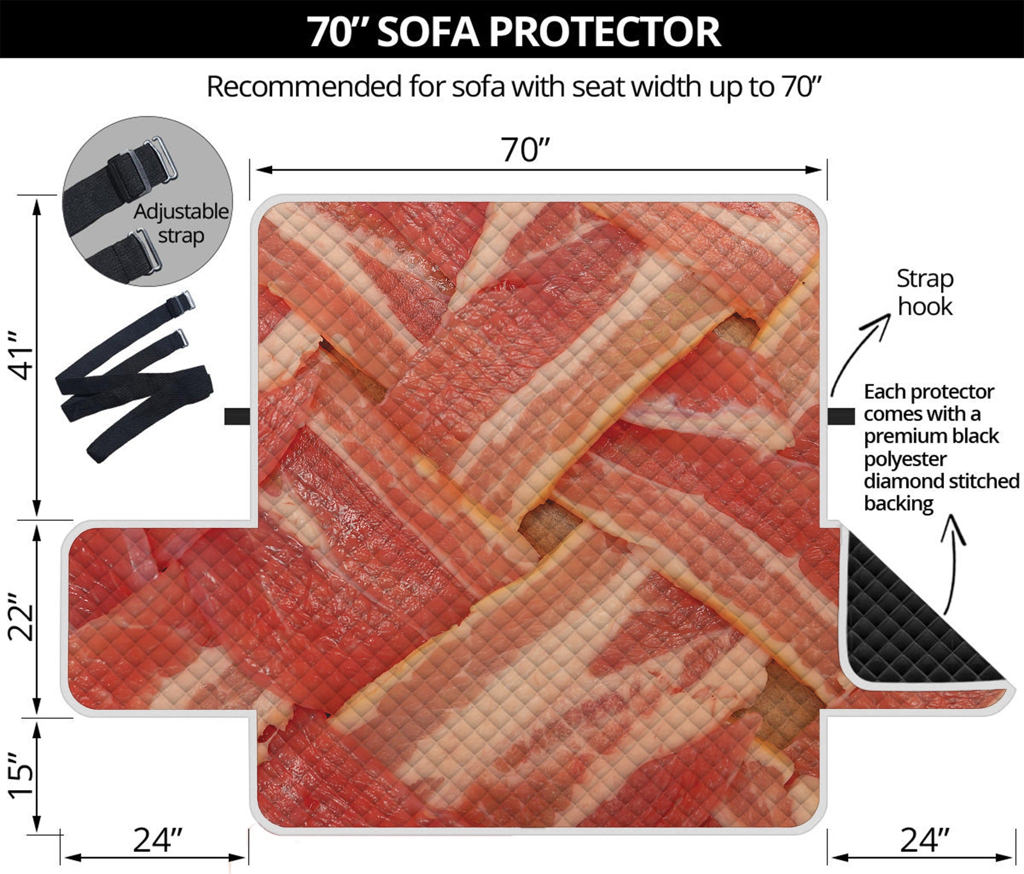 Weaving Bacon Print Sofa Protector