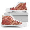 Weaving Bacon Print White High Top Shoes