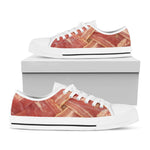 Weaving Bacon Print White Low Top Shoes