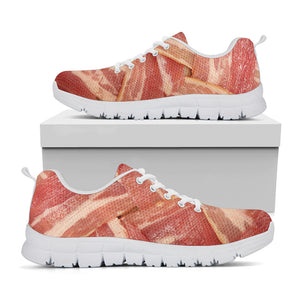 Weaving Bacon Print White Sneakers