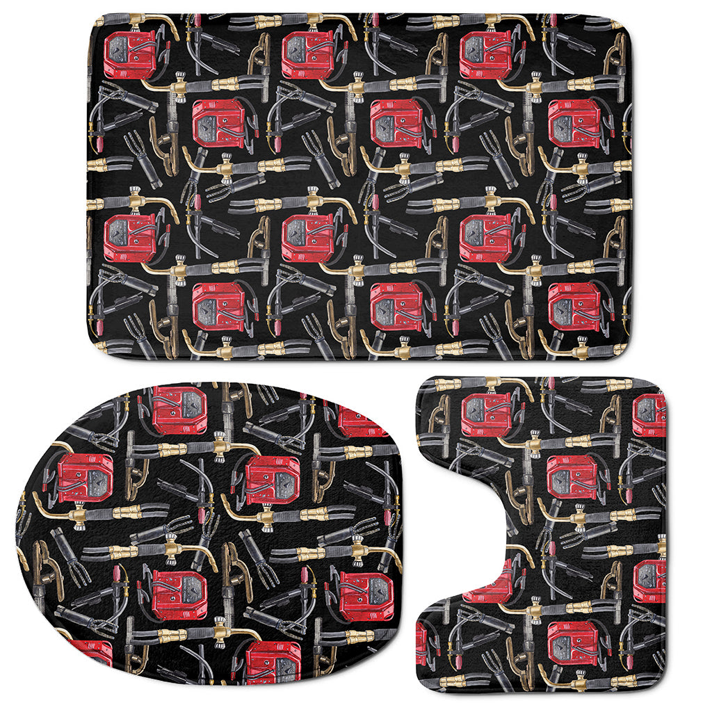 Welding Machine Pattern Print 3 Piece Bath Mat Set