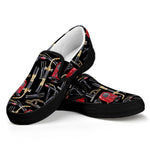 Welding Machine Pattern Print Black Slip On Shoes
