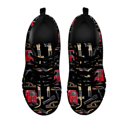 Welding Machine Pattern Print Black Sneakers