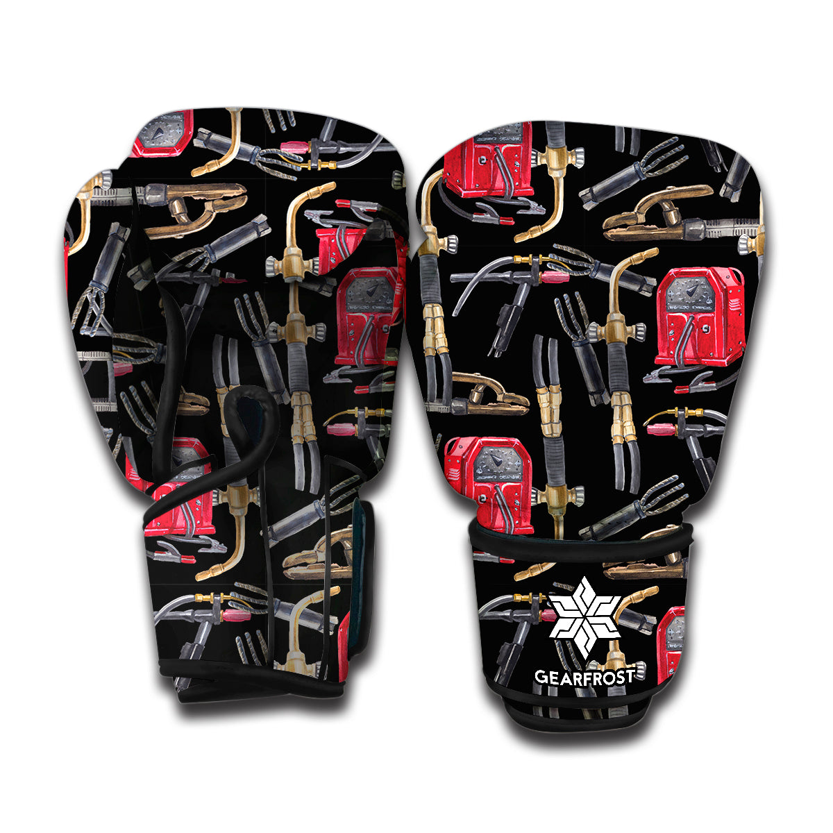 Welding Machine Pattern Print Boxing Gloves