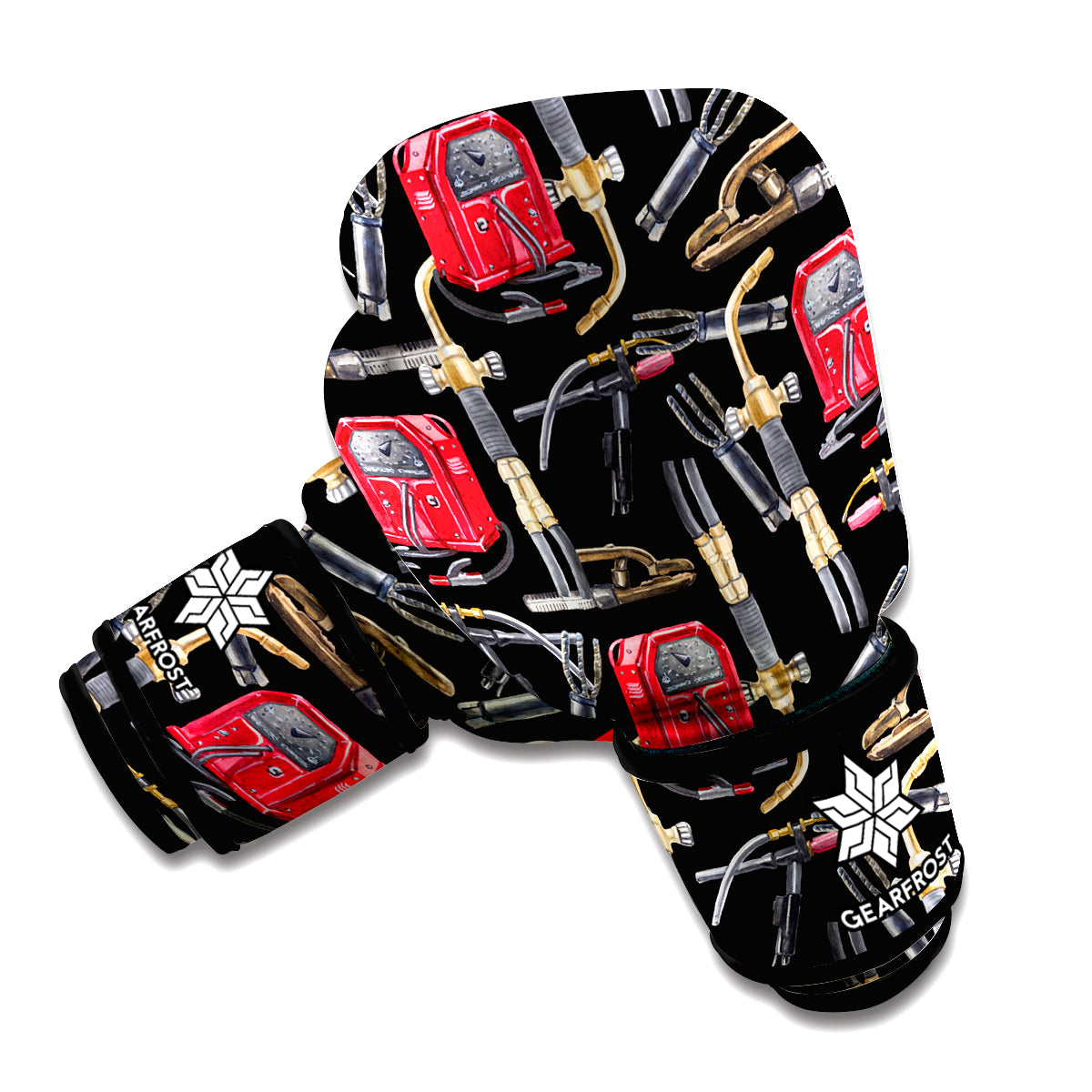 Welding Machine Pattern Print Boxing Gloves