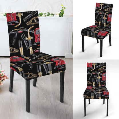 Welding Machine Pattern Print Dining Chair Slipcover