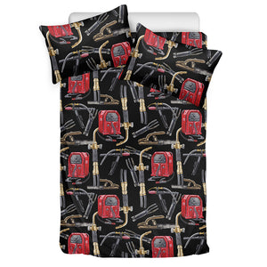 Welding Machine Pattern Print Duvet Cover Bedding Set