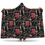 Welding Machine Pattern Print Hooded Blanket