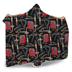 Welding Machine Pattern Print Hooded Blanket