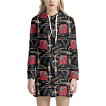 Welding Machine Pattern Print Hoodie Dress