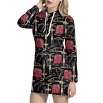 Welding Machine Pattern Print Hoodie Dress