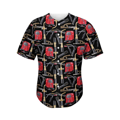Welding Machine Pattern Print Men's Baseball Jersey