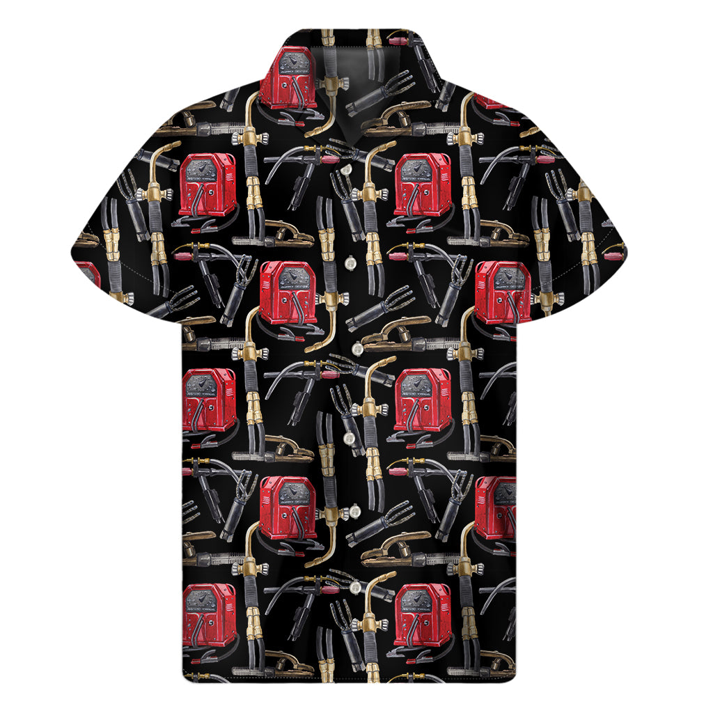 Welding Machine Pattern Print Men's Short Sleeve Shirt