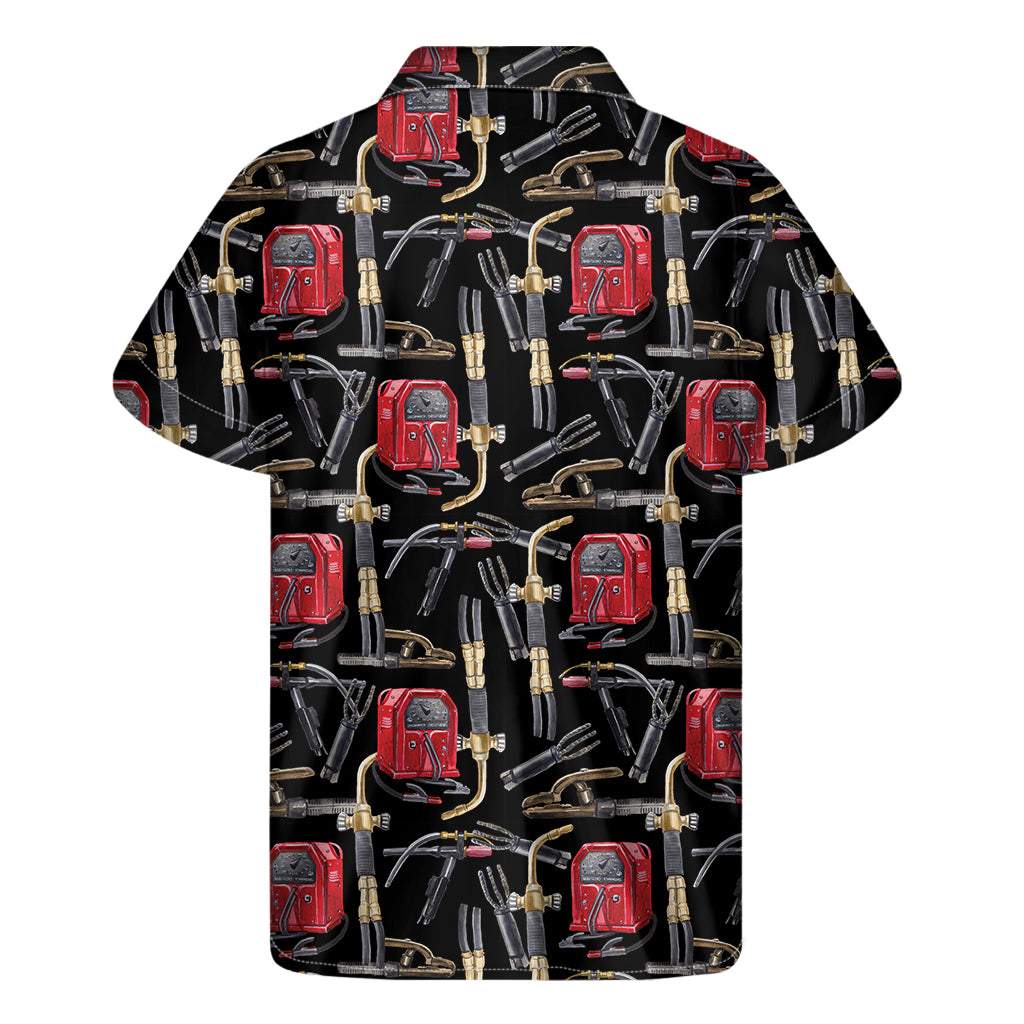 Welding Machine Pattern Print Men's Short Sleeve Shirt