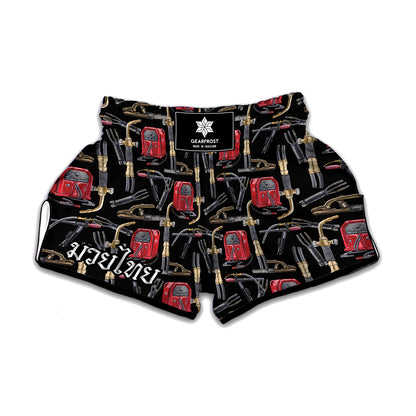Welding Machine Pattern Print Muay Thai Boxing Shorts