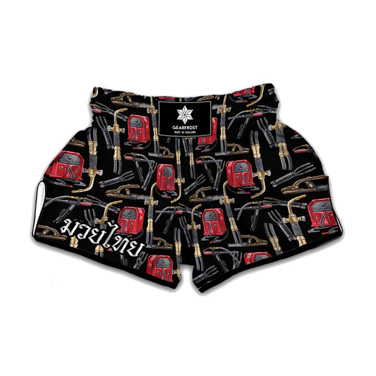 Welding Machine Pattern Print Muay Thai Boxing Shorts