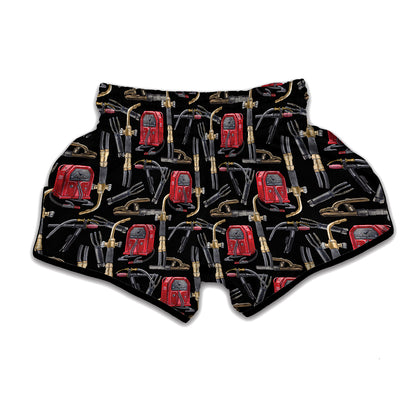 Welding Machine Pattern Print Muay Thai Boxing Shorts