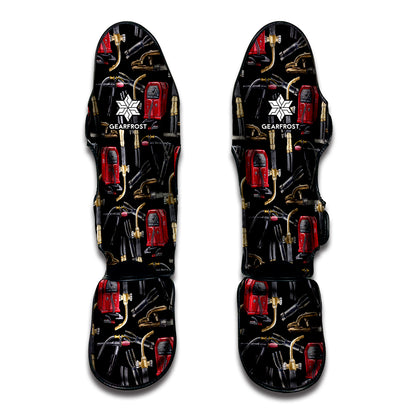 Welding Machine Pattern Print Muay Thai Shin Guard